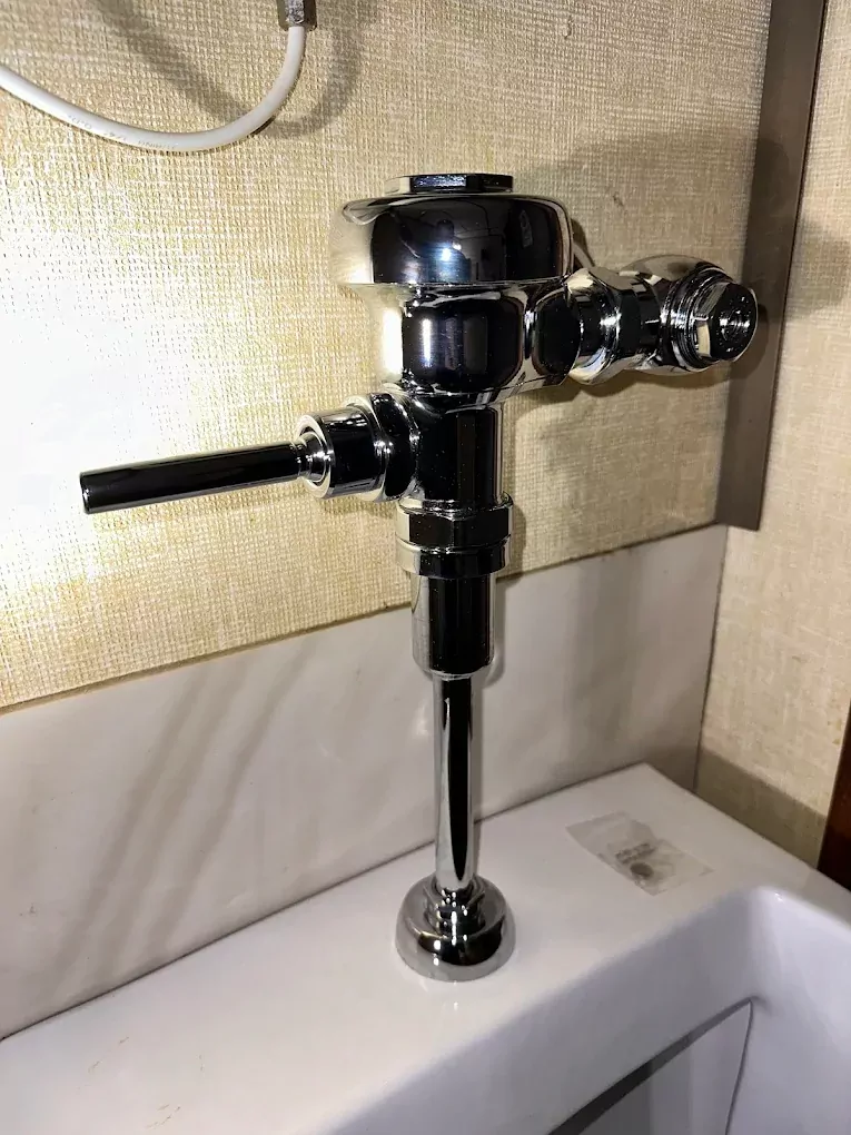 newly installed urinal fixtures